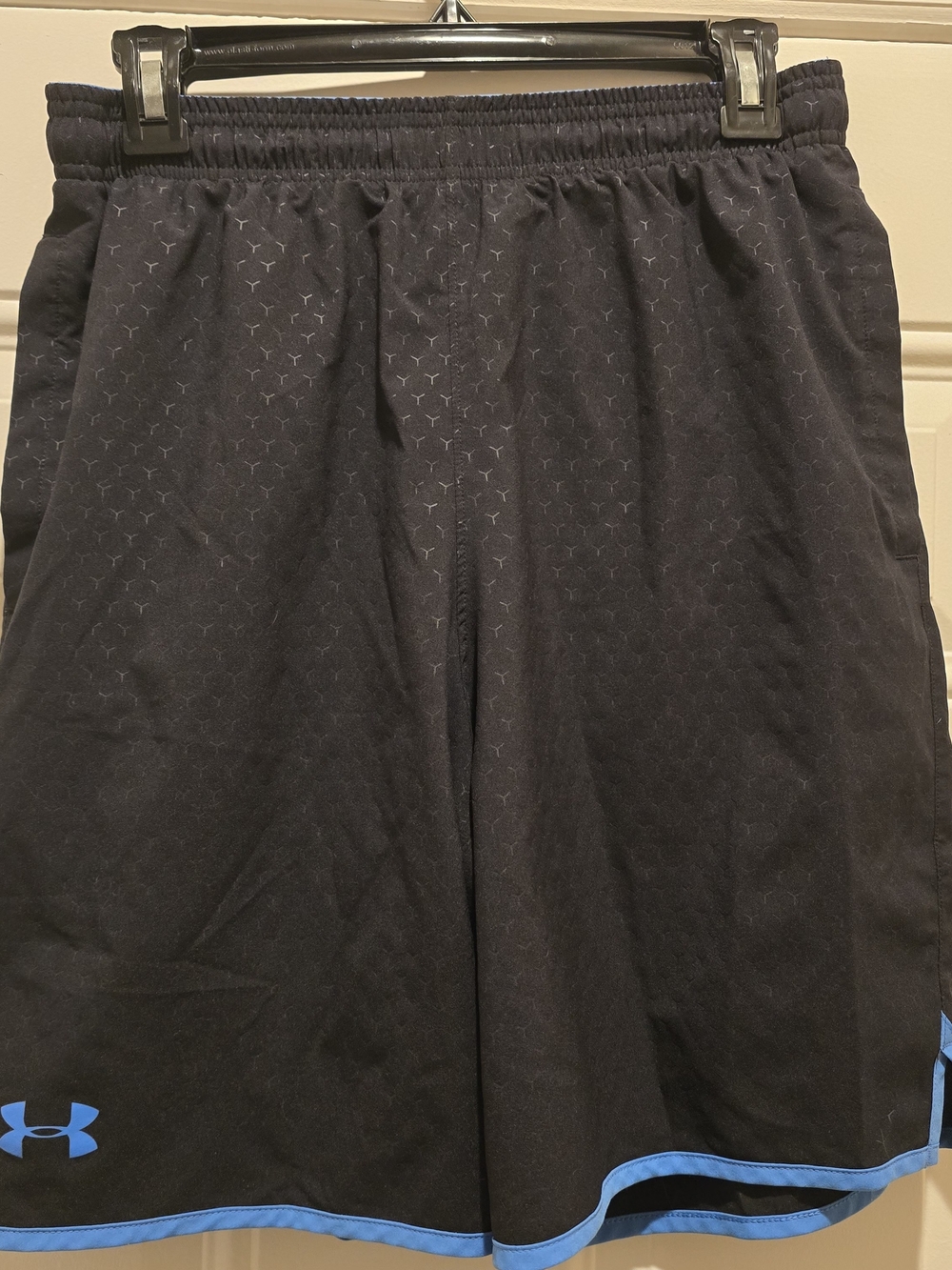 Under Armour Men’s Black Athletic Shorts with Blue Trim